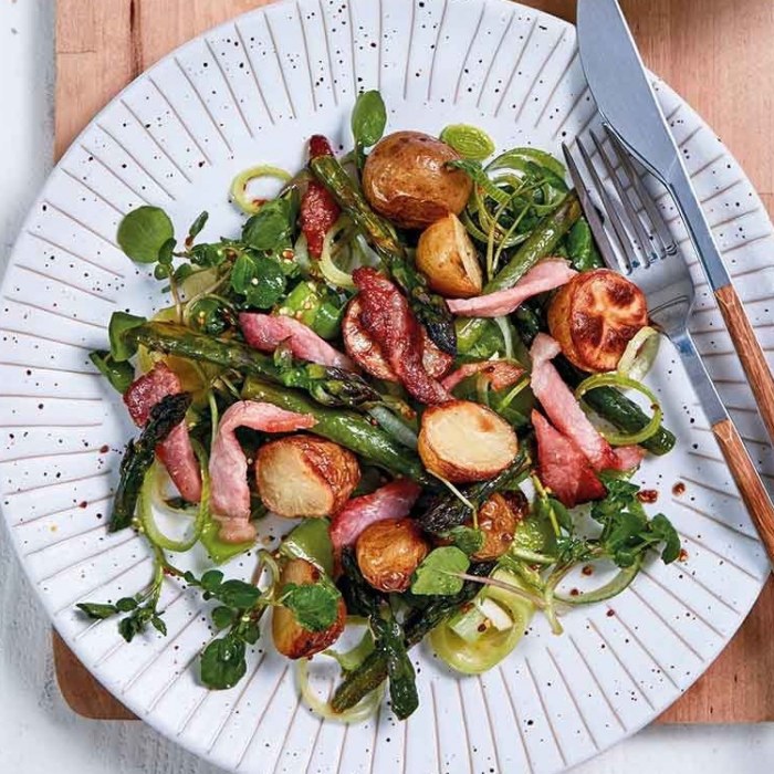 Warm roast asparagus salad — At Home